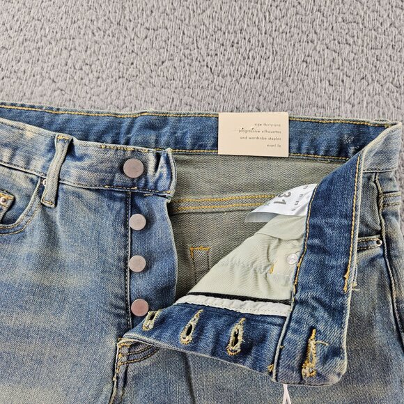 mnml Jeans Mens 31 Blue M6 Stretch Denim Distressed Zipper Ankle Slim Fit - Picture 2 of 16